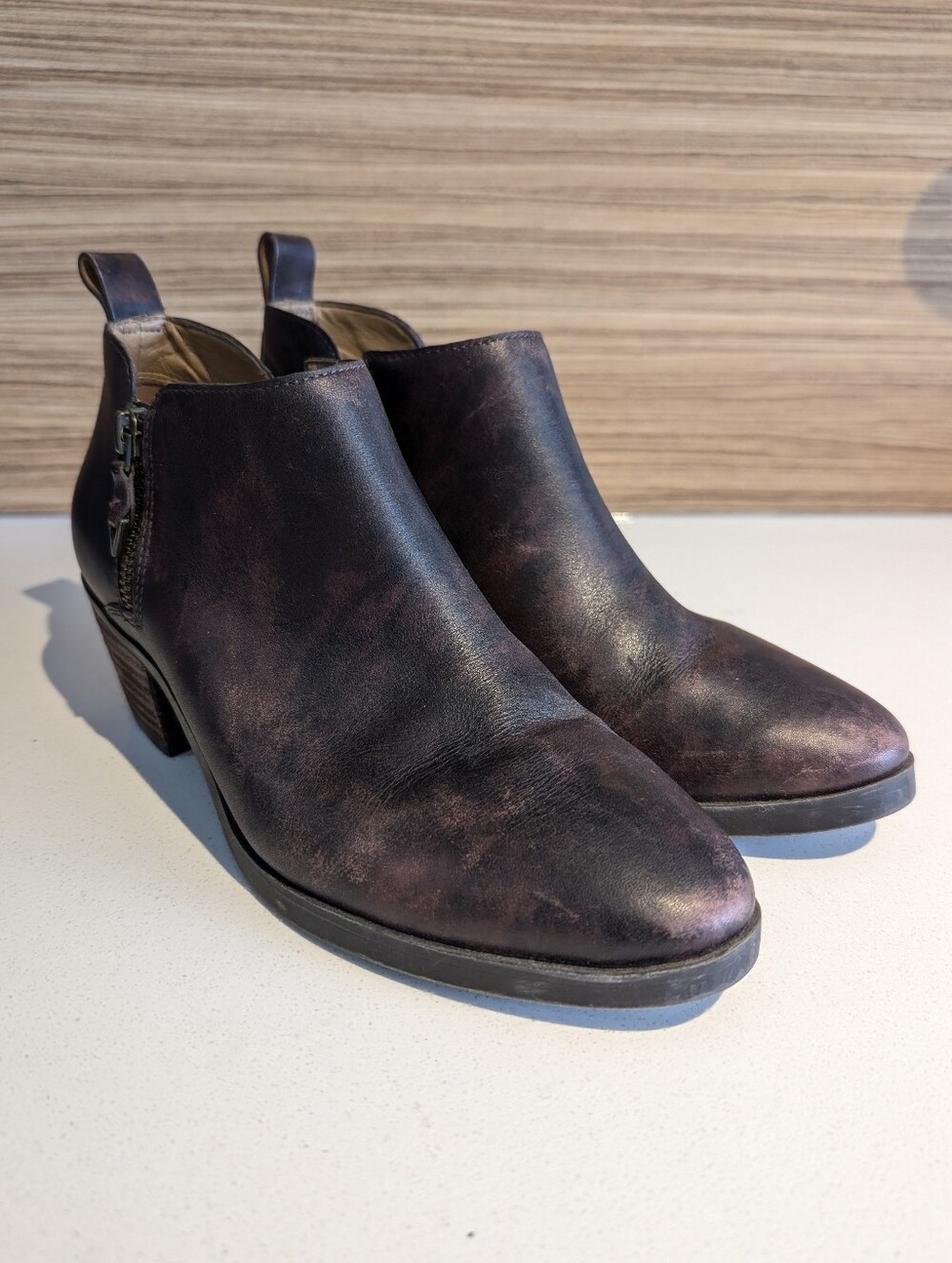 VIONIC Cecily Brown Waterproof Genuine Leather Booties